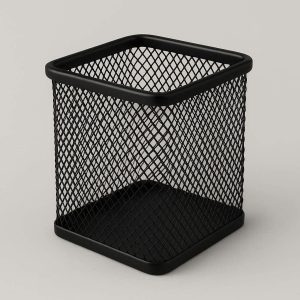 1 Minimalist Metal Mesh Pen Holder For Office Desk Organization And Stationery Storage Modern Black