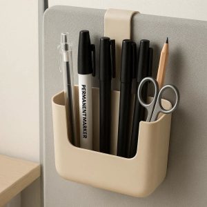 Space Saving Hanging Pen Holder For Desk Partition And Wall Mounted Office Stationery Organization
